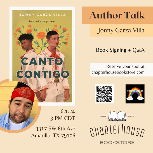 Author Talk - Jonny Garza Villa for Canto Contigo, June 1 @ 3PM CST
